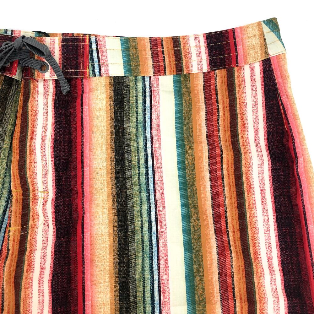 PRANA Mens Fenton Board Shorts Size 36 XL Multi Baja Stripe 9" Inseam UPF 50 NWT - Picture 6 of 9